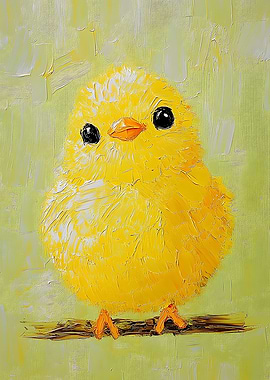 Cute Yellow Chick Painting