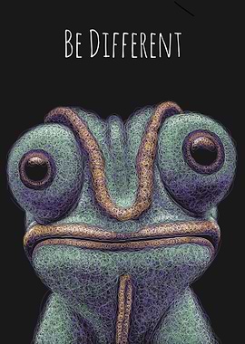 Chameleon with 'Be Different' text