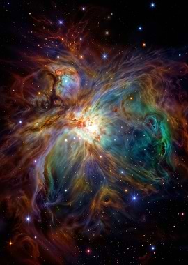 Colorful Nebula in Deep Space