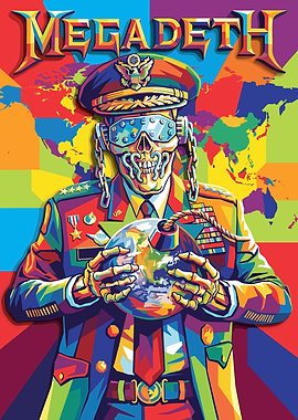 Megadeth Skeleton General with Bomb Globe