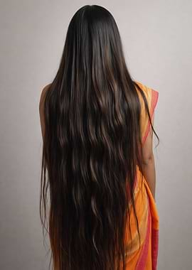Long Hair and Saree