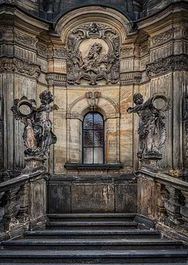 Baroque Architecture with Cherub Statues