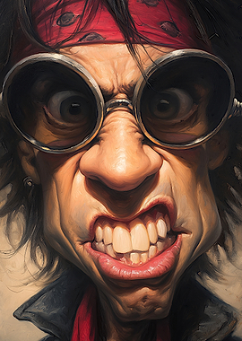 Caricature of a man with goggles