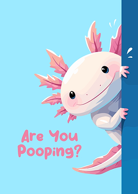 Cute Axolotl Peeking and Asking a Question