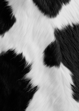 Black and White Cowhide Fur Texture