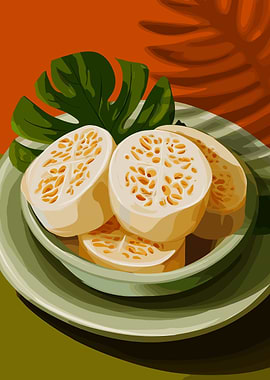 Sliced Yellow Squash on a Plate