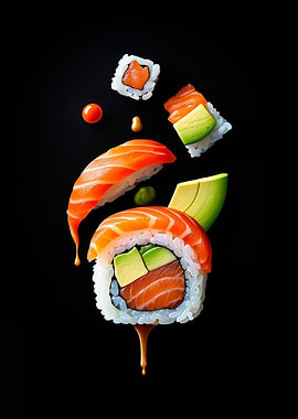 Deconstructed Sushi and Avocado