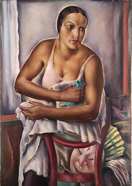 Woman in Pink Slip Holding Towel
