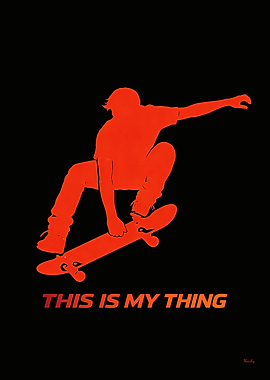 Minimalist Skateboarding Lifestyle Silhouette