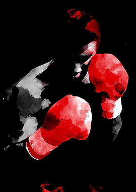 Boxer in Red Gloves