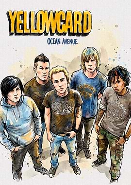 Yellowcard Ocean Avenue Band Illustration