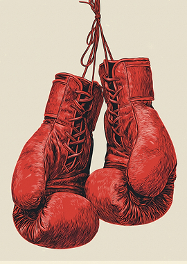 Red Boxing Gloves Hanging