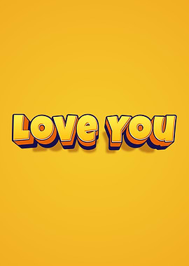 Love You Text Art