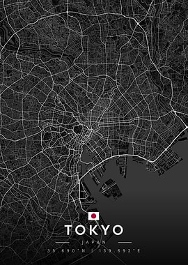 Tokyo Japan Map Poster