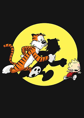 Calvin and Hobbes Running Cartoon