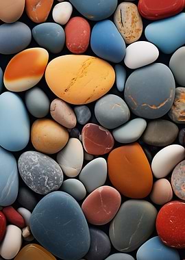 Colorful Smooth Stones Art
