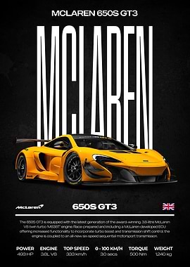 McLaren 650S GT3 Car Poster