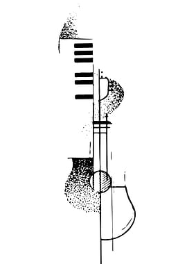 Musical Instruments Abstract Black and White