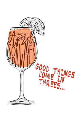 Aperol Spritz Cocktail Illustration