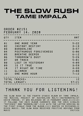 Tame Impala - The Slow Rush Receipt