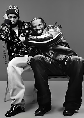 Kendrick Lamar and Drake posing