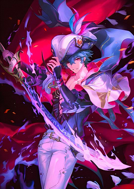 Anime Pirate Character with Sword