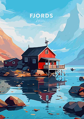 Fjords Norway Landscape Art