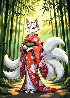 Fox Spirit in Bamboo Forest