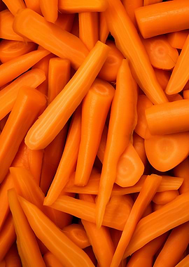 Pile of Peeled Carrots