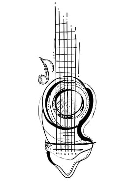 Abstract Guitar Sketch