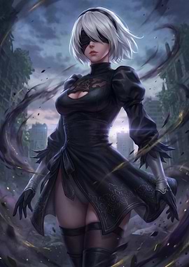 2B Nier Automata Digital Art