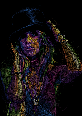 Stevie Nicks - Colorful Scribble Art
