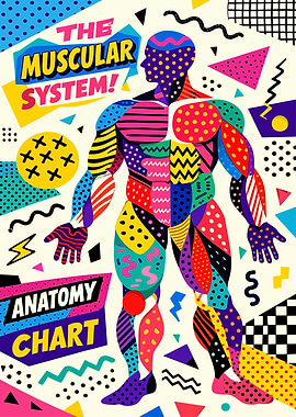 Retro Muscular System Anatomy Chart