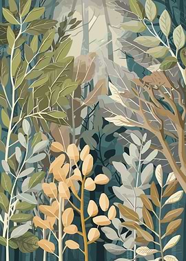 Enchanted Forest with Sunlight