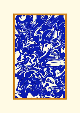 Retro Blue Liquid Swirl