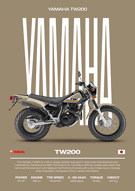 Yamaha TW200 Motorcycle Poster