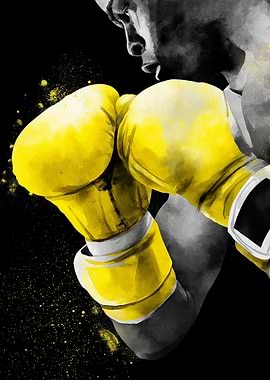 Boxer in Yellow Gloves