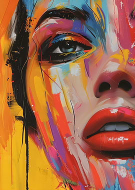 Vibrant Abstract Portrait of a Woman