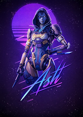 Ash from Apex Legends Retro Poster