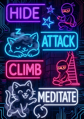 Neon Ninja Cat Life Cycle