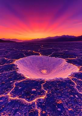 Crater Landscape at Sunset