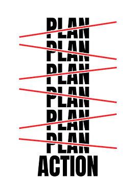 Plan vs Action Text Art