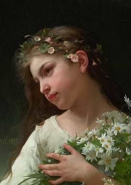 Young Woman with Flowers Painting