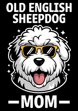Old English Sheepdog Mom Cartoon