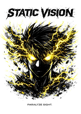 Static Vision Lightning Eyes Anime Art