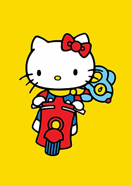 Hello Kitty on a scooter