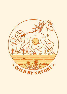 Wild Horse Running in Nature