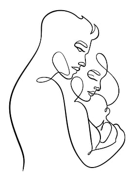 Family Line Art Portrait