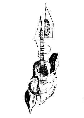 Abstract Guitar Sketch