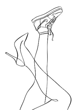 Line Art: Shoe and Heel